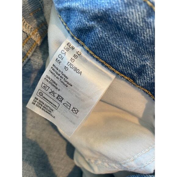 H&M &Denim Boyfriend Low Waist Tapered Leg Distressed Jeans Womens Sz 10 - Picture 5 of 5